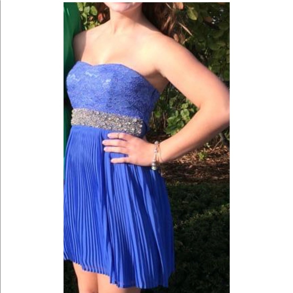 MyMichelle Light Blue Dress W/ Sparkly Belt